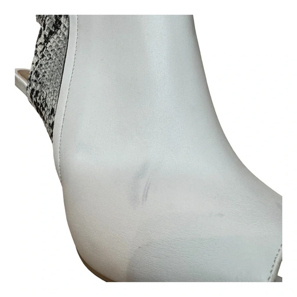 Qupid White and Snake Print Ankle Bootie - Picture 12 of 16